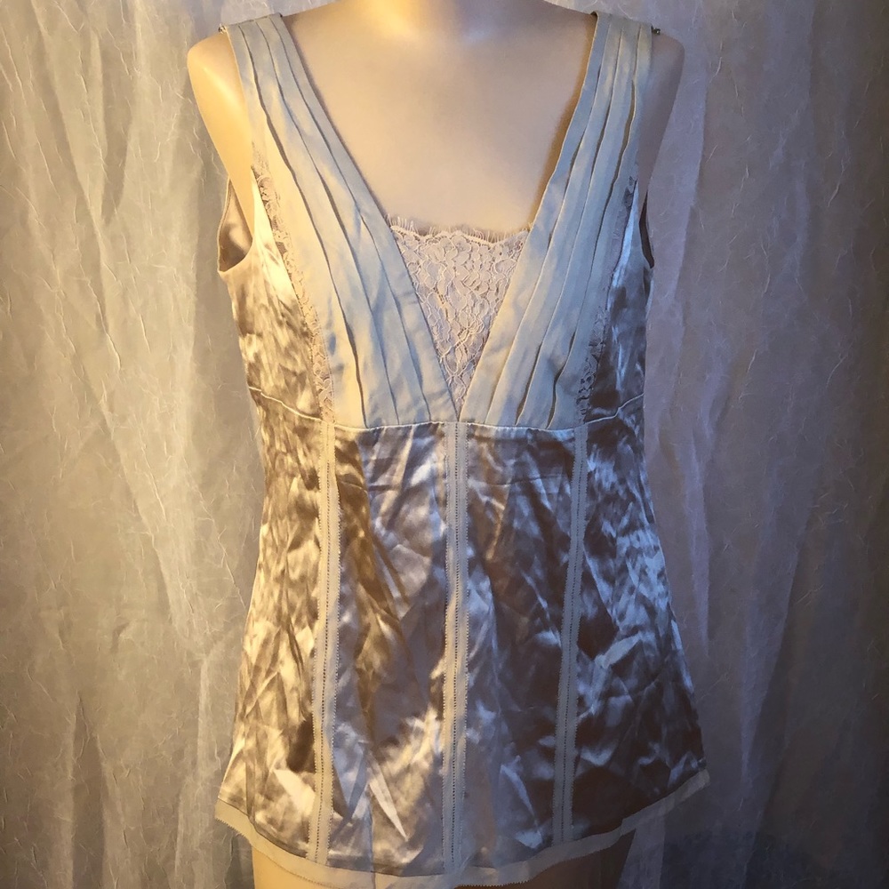 WhiteHouseBlackMarket Nude silk stretch blouse
